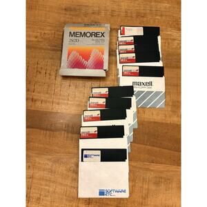 Vintage Memorex Box Of 10 Floppy Disks